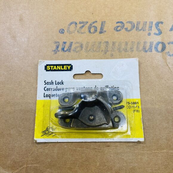 3 x STANLEY Antique Brass Finish Sash window Lock #75-5881 CD7073 nos hardware - Picture 2 of 5